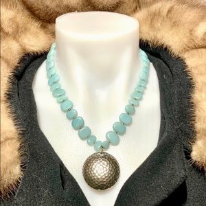 Vintage 925 Handmade Amazonite Sterling Necklace